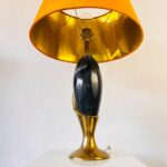 Retro Orange Table Lamp: Ceramic Base, 70s Style - Image 3