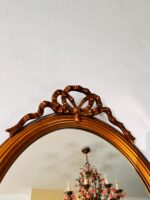 Baroque Ribbon Top Wall Mirror – Ornate French Gold Frame, Wedding Vanity Decor - Image 3