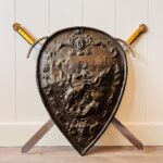 Copper and Brass Wall Plaque – Heraldic Shield with Crossed Swords, Medieval Style Accent - Image 2