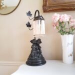 French Kids Statue Table Lamp – Whimsical Vintage Lighting in Porcelain and Brass - Image 2