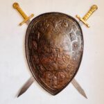 Copper & Brass Wall Shield with Crossed Swords – Vintage Wall Decor - Image 8