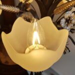 Italian Tole Chandelier – Hollywood Regency Wheat Sheaf Ceiling Light - Image 8