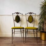 Pair of Italian Brass Boudoir Chairs – Hollywood Regency Baroque Style - Image 4