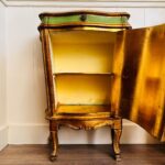 Venetian Wood Display Cabinet with Key – Italian Vintage Curio Case - Image 8