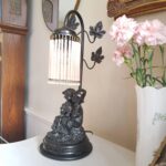 French Kids Statue Table Lamp – Whimsical Vintage Lighting in Porcelain and Brass - Image 6