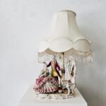 Vintage Dresden Porcelain Table Lamp: Victorian Couple, Made in Germany - Image 2
