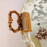 Murano Glass Mirror Tray – Oval Vanity Display, Gilded Filigree Handles, Mid Century Italian Décor - Image 8