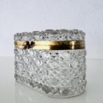 Vintage Crystal Cut Shaped Jewelry Box - Big Trinket Box for Vanity - Tea-Caddy Baccarat Style - Image 3