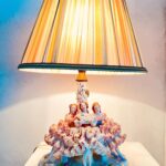 Crown Dresden Porcelain Lamp – Lace Figurine Table Light, Germany, Rococo Style