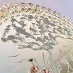 Murano Glass Mirror Tray – Oval Vanity Display, Gilded Filigree Handles, Mid Century Italian Décor - Image 7