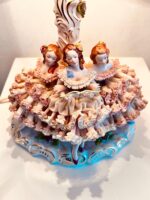 Crown Dresden Porcelain Lamp – Lace Figurine Table Light, Germany, Rococo Style - Image 4