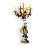 Tall Brass Candelabra Torchiere Lamp Handcrafted Vintage Regency Light - Image 9