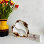 Royal Albert Leaf Dish – Old Country Roses, Bone China Plate, 1960s Floral Porcelain - Image 2