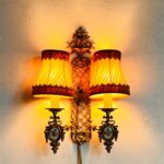 Rococo Wall Sconce – Ornate Metal Lighting with Porcelain Floral Medallions - Image 5