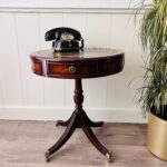 Vintage Round Table with 2 Drawers