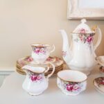 Queen Anne Summer Rose Tea Set – Fine Bone China, English Floral Cups and Saucers - Image 4