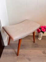 Vanity Bench with Cabriole Legs – Upholstered Seat, French Provincial Accent Furniture - Image 4