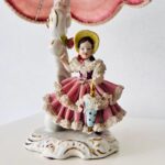 Dresden Porcelain Lady Figurine Lamp: Lace Victorian Style, Made in Germany - Image 3