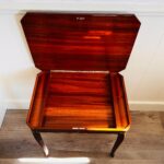 Italian Inlaid Wood Musical Table – Marquetry Accent, Petite Vintage Side Table - Image 8