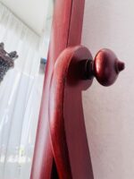 Vintage Swivel Beveled Vanity Mirror: Wood Dresser Top with Drawer - Image 8