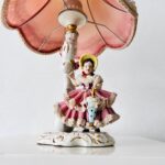 Dresden Porcelain Lady Figurine Lamp: Lace Victorian Style, Made in Germany - Image 4