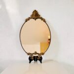 Italian Brass Wall Mirror with Cherub Motif – Ornate Vintage Accent Piece