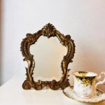 French Crystal Easel Mirror – Beveled Glass, Bronze Frame, Tabletop Vanity Style - Image 2
