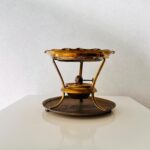 Art Deco Ceramic Teapot Warmer with Brass Stand – 1930s Tabletop Charm - Image 9