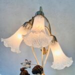 Victorian Couple Table Lamp with 3 Lily Shades – Romantic Figurine Light - Image 4