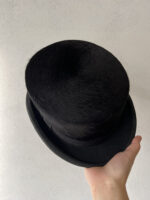 Silk Black Top Hat with Original Box – Classic Formalwear, Vintage 1950s Accessory - Image 4