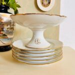 Limoges Porcelain Pastry Set – Antique French Set with Gilded Accents - Image 2