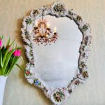 Italian Porcelain Wall Mirror – Mid-Century Venetian Design, Gilded Frame - Image 3
