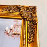 Baroque Style Beveled Wall Mirror – Ornate Wood Frame, Vintage French Accent - Image 6
