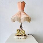 Vintage Porcelain Dresden Lace Lamp – Victorian Style Boudoir Table Light - Image 2