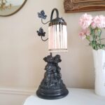 French Kids Statue Table Lamp – Whimsical Vintage Lighting in Porcelain and Brass - Image 4