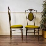 Pair of Italian Brass Boudoir Chairs – Hollywood Regency Baroque Style - Image 2