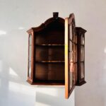 Vintage Dutch-Style Wood Wall Cabinet with Glass Door - Image 8