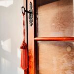 Vintage Dutch-Style Wood Wall Cabinet with Glass Door - Image 9
