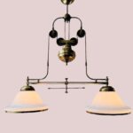 Pull Down Pendant Lamp – Adjustable Vintage Chrome Light, Mid Century Hanging Fixture