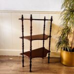 Mahogany Étagère Shelf – Ornate 3-Tier Display Stand, Vintage Plant Rack - Image 4