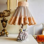 Dresden Porcelain Table Lamp – Victorian Style Floral Ceramic with Gilt Base - Image 3