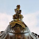 Antique Brass Floor Lamp with Crystal Prisms – Empire Style Accent Lighting - Image 9