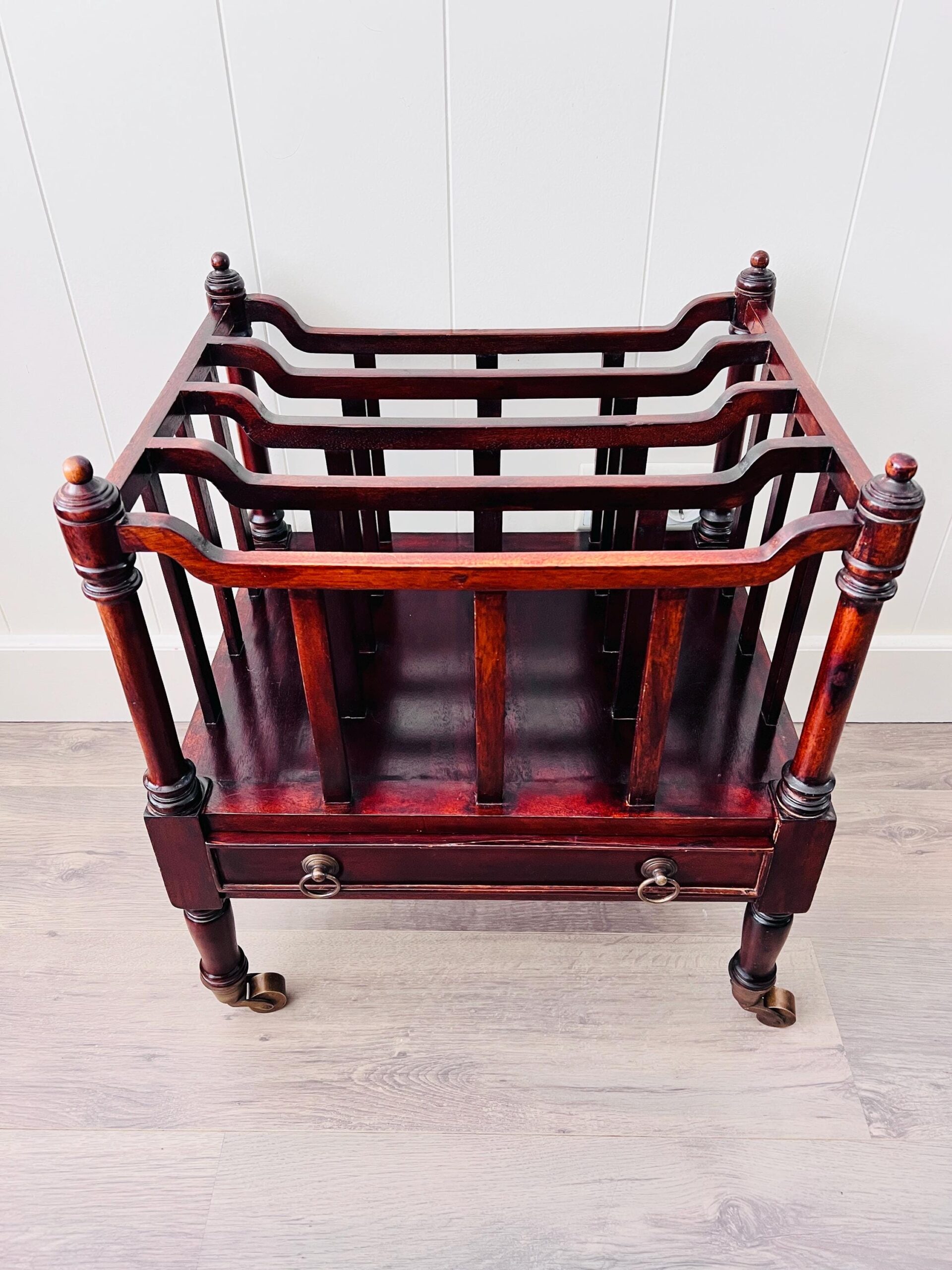 d30ed3c7-dc76-530c-9899-9748db644fa1.jpg Vintage Victorian Canterbury - Antique Style Magazine Rack: Newspapers, Magazines Holder. - Image 1