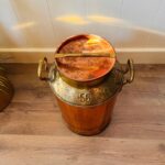 Copper Farmhouse Milk Can – Antique Country Jar with Handles, Late 1800s Decor - Image 5