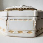 Antique German Biscuit Porcelain Jewelry Box – White Matte Trinket Dish - Image 5