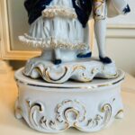 Vintage Cobalt Blue Porcelain Table Lamp: 80s Gold Trim Accent Light - Image 6