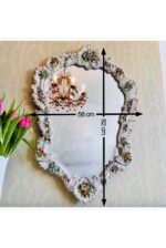 Italian Porcelain Wall Mirror – Mid-Century Venetian Design, Gilded Frame - Image 9