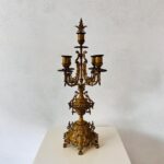 Pair of Antique Bronze Candleholders – French Baroque Style Table Decor - Image 3