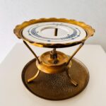 Art Deco Ceramic Teapot Warmer with Brass Stand – 1930s Tabletop Charm - Image 2