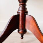 Round Wood Side Table – Mid Century Accent Table with Curved Legs, Warm Walnut Finish - Image 7